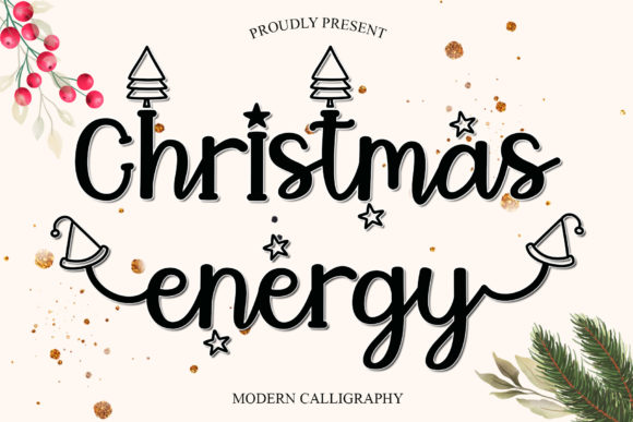 Christmas Energy: A Whimsical Script Font for Web Headers