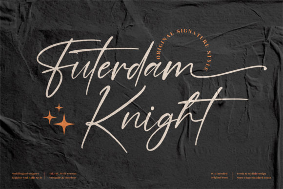 Futerdam Knight: A Luxury Script Typeface for Web Design